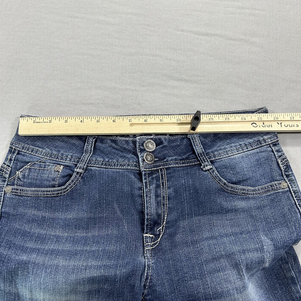 Wallflower Jeans Womens 11‎ Blue Denim Skinny Distressed Cowgirl Western 32x28 - Picture 5 of 12